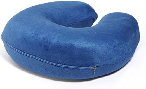 Memory Foam Neck Pillow- Therapeutic Travel Headrest in Royal Blue