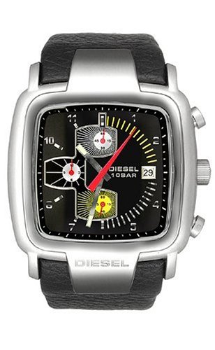 Diesel Men's Black Chronograph Leather Watch #DZ4028