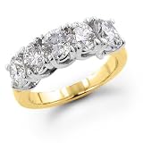 14K Yellow Gold 1.50 ctw. Five - Stone Diamond Wedding / Anniversary Band (G-H;SI1-2)
