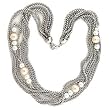 Rhodium Plated Brass Necklaces with Synthetic Glass Beads, 16 Inches Rhodium Plated Brass Necklaces with Synthetic Glass Beads, 16 Inches
