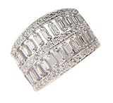 14k White Gold Diamond Victorian Cigar Band Ring