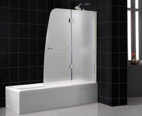 DreamLine SHDR-3148586-04-FR2 Aqua Tub Door Frosted Glass, Brushed Nickel
