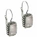 Sterling Silver Genuine Rose Quartz Stone Rectangle LeverBack Lever Back Earrings