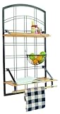 Enclume GC1 Gourmet Center Kitchen Furniture, Hammered Steel and Wood