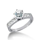 0.75 Ct Diamond Engagement Ring 14k White Gold Solitaire Round Cut Princess Channel SI3 H