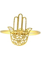 AppleLatte Hamsa Ring, Gold Plated Adjustable