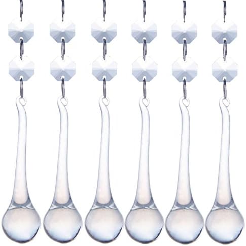 10pcs Crystal Ice Edge Drop Octagon Beads Chandelier Prisms Pendants Lamp Curtain DIY Suncatcher
