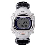 Limit by Sekonda Unisex Watch - Digital Chronograph Silver Case Black Velcro Strap Watch 5337 Alarm - Stopwatch - Timer - Light Functions