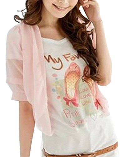 ZANZEA Women's Summer Half Sleeve Bolero Short Shrug Cardigan Chiffon Sheer Tops