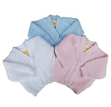 Review Tiny Dee  / Acrylic Rib Baby Cardigan 8-12lb White