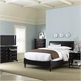 Bundle-03 Modern Traditional Low Profile Sleigh Bedroom Set in Rich Chocola ....