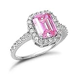 Sterling Silver Pink CZ Engagement Ring