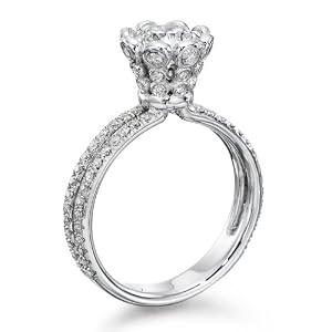 1 1/2 ct, F Color, SI1 Clarity, EGL Certified, Round Cut, Diamond Engagement Ring in Platinum