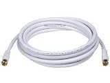 RG6 F Type Quad Shielded Coaxial 18AWG CL2 Rated 75Ohm Cable - 10ft - WHITE