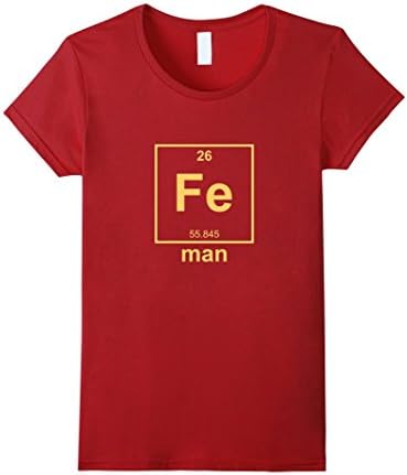 Women's Ironman Periodic Table iron element cool T shirt 2016 Large Cranberry