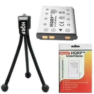 HQRP Battery for Olympus FE-5010, FE-5020, FE-5500, SP-700, IR-300 Digital Camera Replacement plus HQRP Black Mini Tripod and LCD Screen Protector