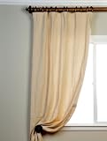 Causal Cream 100% Cotton Linen Curtains & Drapes