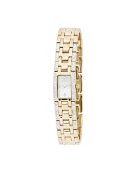 Elgin Womens EG367 Austrian Crystal Accented Gold-Tone Bracelet Watch