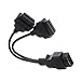VIMVIP 16 pin OBD2 OBDII Splitter Extension Cable Male to Dual Female Y Cable (OBD Splitter Cable)