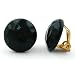 Schmuck Ohrclip, rund, schwarz-gl�nzend, geh�mmert