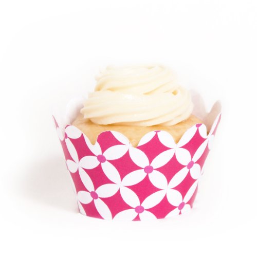 Dress My Cupcake Mini Fuchsia Diamonds Cupcake Wrappers, Set of 18