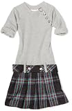 Sweet Heart Rose Girls 7-16 Cuffed Sleeve Plaid Drop Waist Dress, Grey Multi, 14 Sweet Heart Rose Girls 7-16 Cuffed Sleeve Plaid Drop Waist Dress, Grey Multi, 14