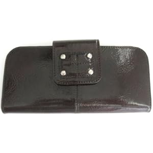 Liz Claiborne Jungle Blossom Patent Wallet in Brown