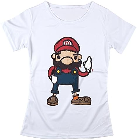 Wanasy Womens T-Shirt Super Mario Cartoon T Shirt