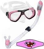 Cressi Big Eyes Snorkeling Dive Mask with 100% Dry Snorkel Set, Pink