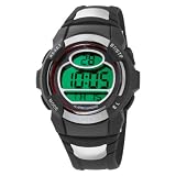 Armitron Mens 408089RED Chronograph Round black and Red Digital Sport Watch