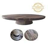 Fazenda Elegant Simple Natural Rustic Acacia Wood Cake Stand-Plate-Pedestal-Serving Platter for Weddings, Parties, & Entertaining