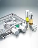 Pitotubes TSA Approved Six Piece Clear Travel Carry On Cosmetics Bag Kit