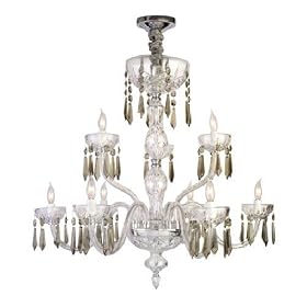 Waterford Crystal Lismore Chandelier 9 Arm - Green Tea Drops by
