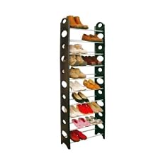 BLACK 10 TIER SHOE RACK/ORGANIZER FOR 30 PAIR SHOES