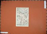 1924 COLOUR MAP FRANCE PLAN BOISE DE MEUDON SEVRES