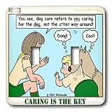 Rich Diesslins Funny KNOTS Scouting Cartoons - Caring is the Key - Dog Care - Light Switch Covers - double toggle switch
