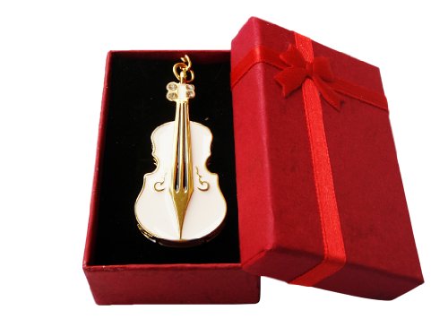 Beautiful Violin Music Instrument Keychain 4GB USB Flash Drive - in Gift box - with GadgetMe Brands TM Stylus Pen