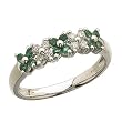 14Kt White Gold Flowery Diamonds by Emerald Fashion Ring