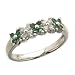 14Kt White Gold Flowery Diamonds by Emerald Fashion Ring