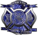 Desire to Serve Firefighter Decal Inferno Blue 6" Reflective