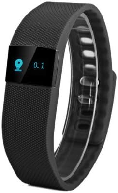 Four Best Smart Bracelet Watch Bluetooth 4.0 IP67 SMS Reminder Sleep Tracker Calorie Burning Incoming Call Show for Sports (Black) ...