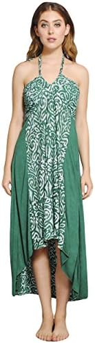 Silly yogi women's uneven summer Patch dress-Sage-M/L