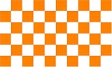 Orange and White Checkered Flag - 3 foot by 5 foot Polyester (NEW)