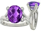 3.51 cts Genuine Amethyst Ring - 14kt White or Yellow Gold LIFETIME WARRANTEE