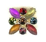 Golden Multicolor X-Style 2-Hole Slider Beads