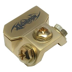 XScorpion 24K Gold Plated Finish Ring Terminal Connection Style Battery Terminal