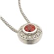 Created Round-Shaped Ruby & Diamond Pendant Necklace