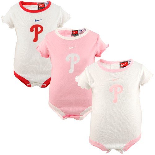 Nike Philadelphia Phillies Infant Girls 3-Pack Creeper Set