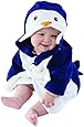 Baby Aspen, Wash & Waddle Penguin Hooded Spa Robe, Blue/White, 0-9 Months