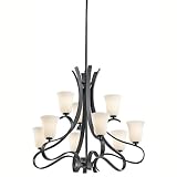 Kichler Lighting 42524BK 9 Light Ribbons Chandelier, Black